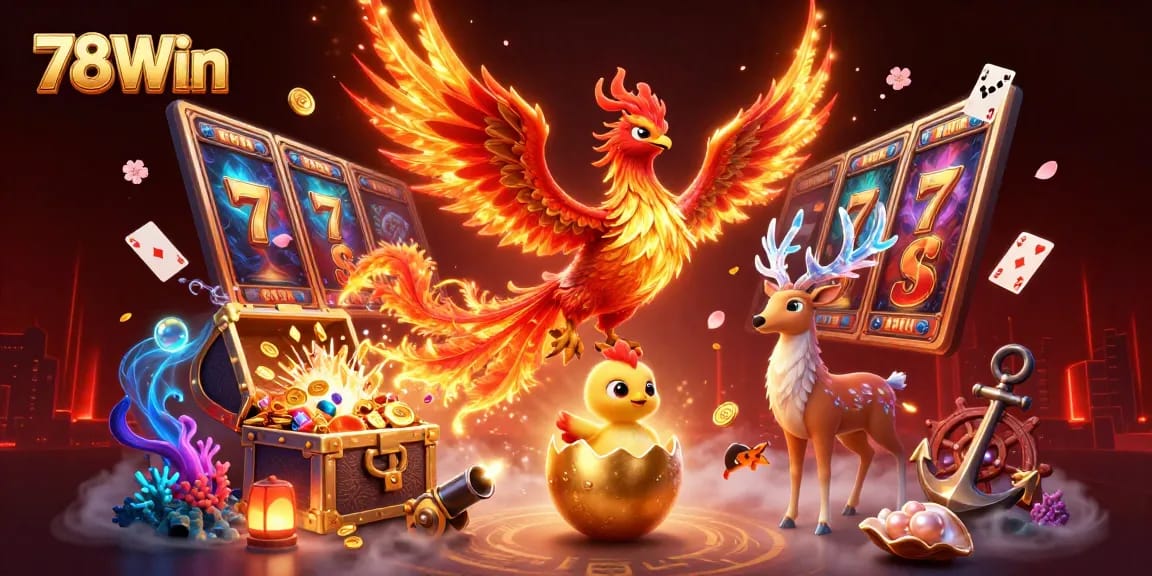 Experience thrilling jackpots and stunning visuals at 78Win with an intense phoenix and mystical elements