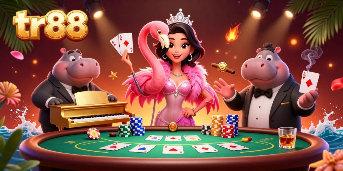 Experience thrilling gaming at TR88's vibrant casino scene filled with exciting poker action.