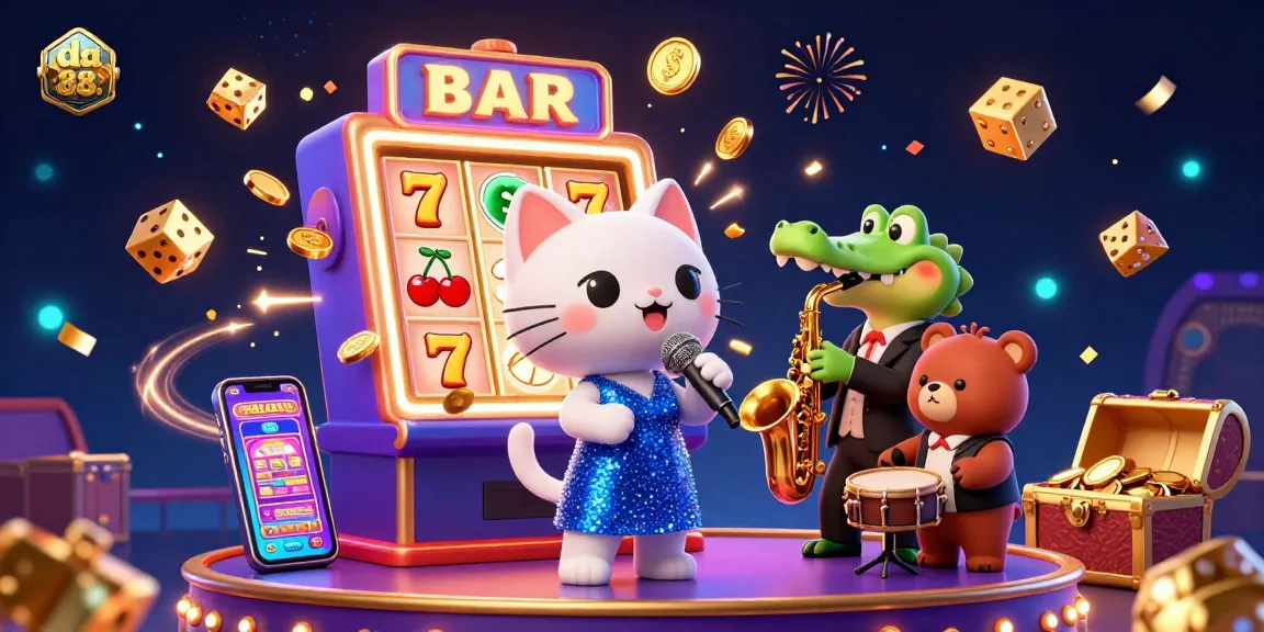Experience the excitement of da 88 in this vibrant 3D illustration featuring engaging casino gameplay elements.