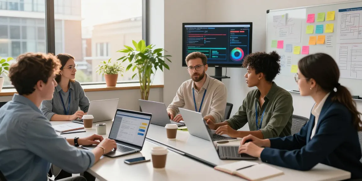 IT support for small business London team collaborating in a modern office setting.