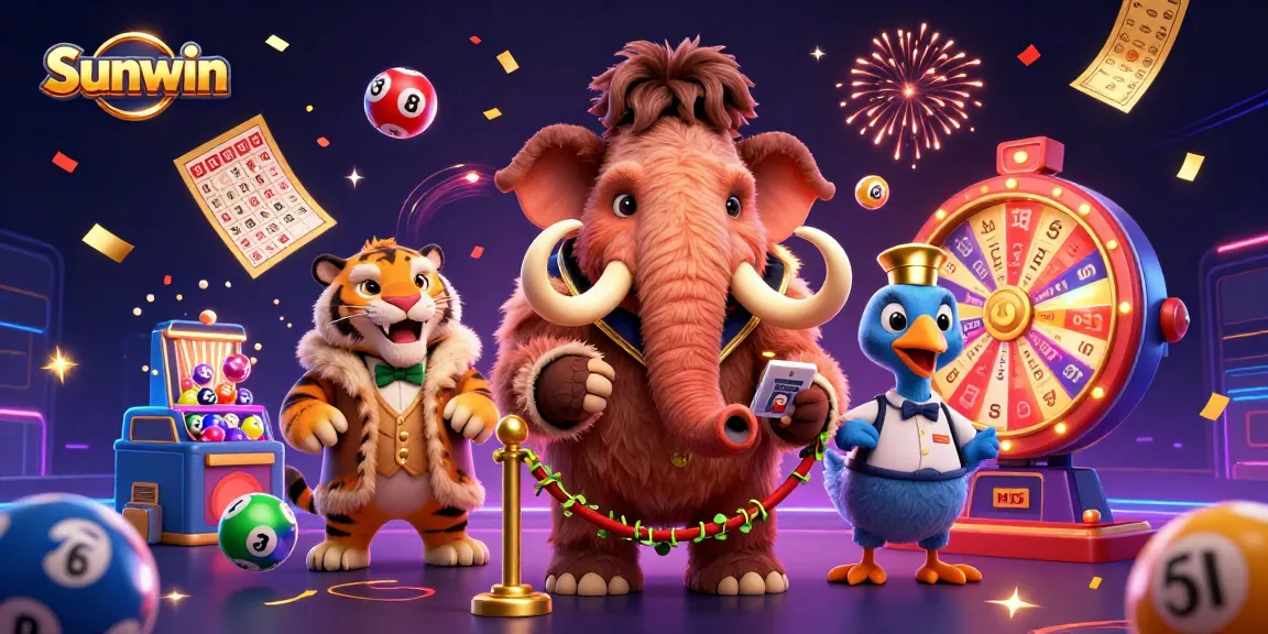Experience excitement with Sunwin as a mammoth bouncer checks IDs at a lively casino entrance.