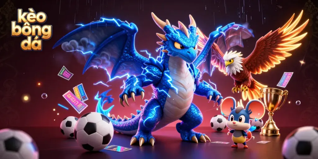 Engage with kèo bóng đá through dynamic sports betting illustration featuring powerful characters and vibrant design elements.