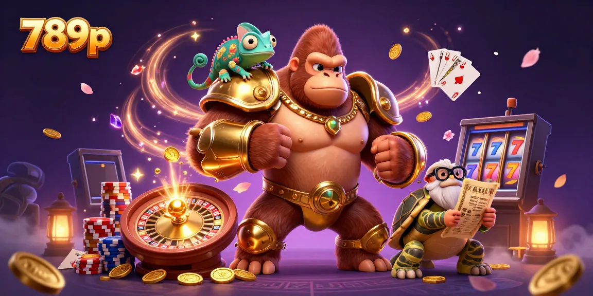 Experience the excitement of 789p with a vibrant 3D casino illustration featuring dynamic characters and casino elements.