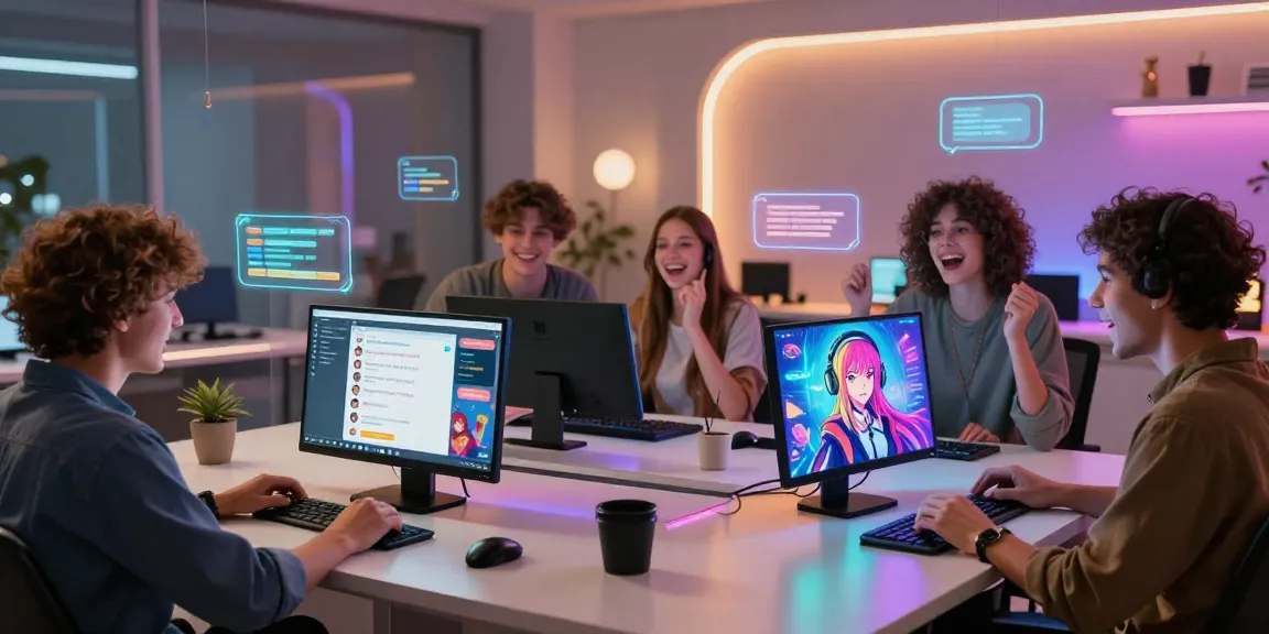Engaging ai ecchi chat interactions with colorful characters in a vibrant digital space.