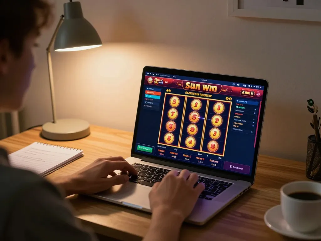 Experience the excitement of sun win online casino gaming with vibrant slot reels in action.