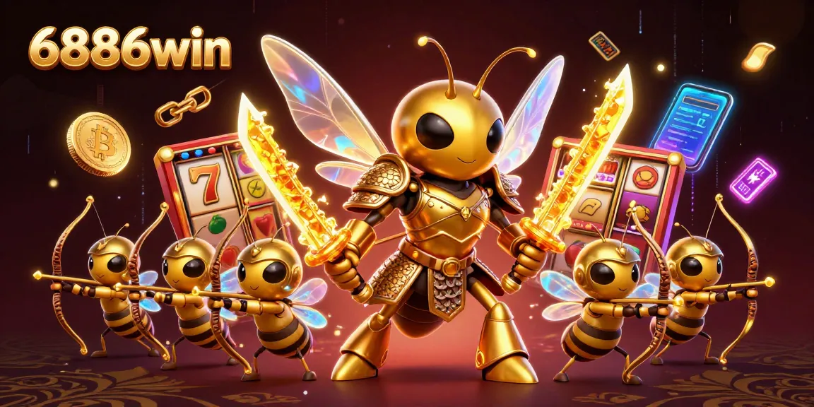 Experience thrilling gaming with 6886win's dynamic slot action in a vibrant 3D scene.