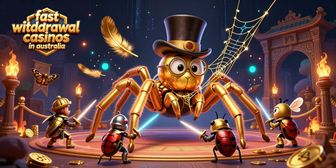 Experience fast withdrawal casinos in Australia with this vibrant, action-packed 3D illustration.