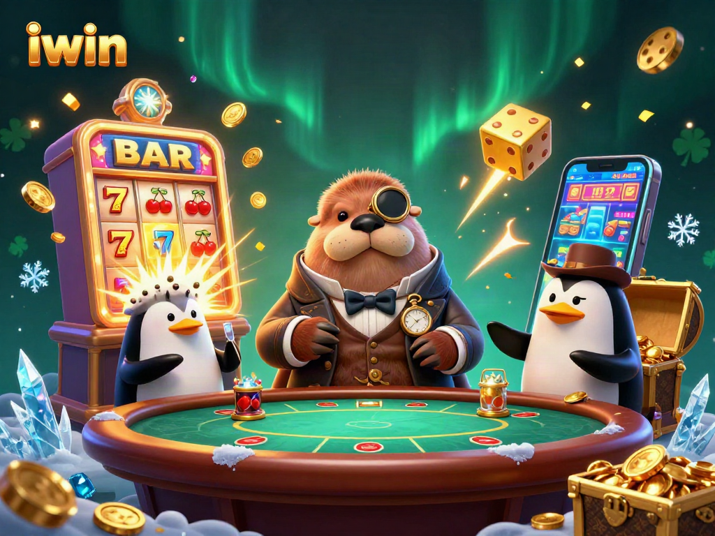 Experience excitement with iwin's jolly walrus at a riveting underwater poker game.