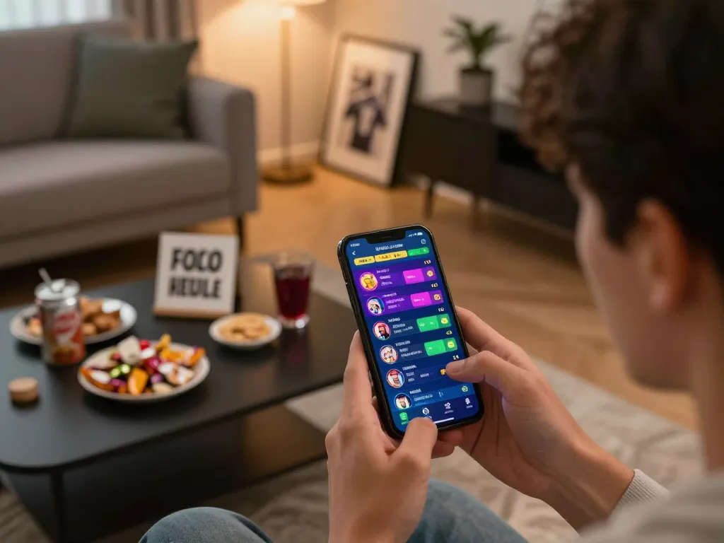 Engaging in okfun đăng nhập for live sports betting on smartphone in cozy home setting.
