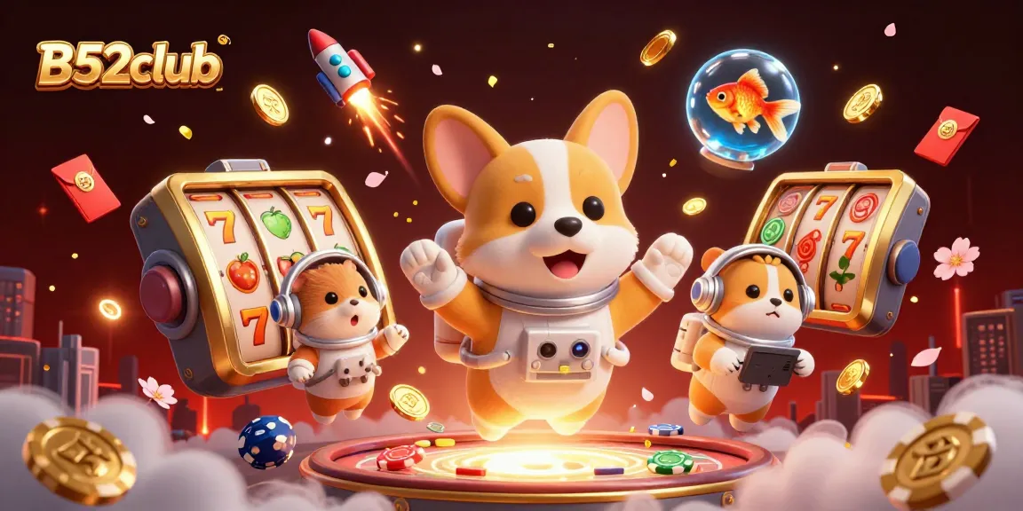 Experience excitement and winning strategies at B52club with this vibrant 3D casino scene.