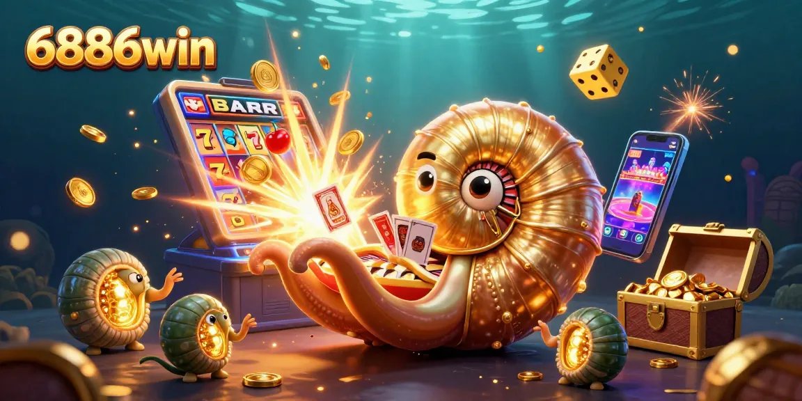 Experience thrilling gameplay with 6886win, featuring vibrant casino elements and a jackpot explosion.