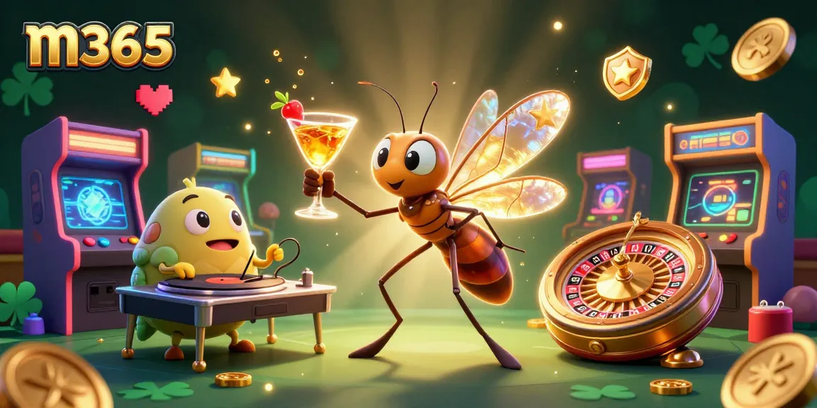 Experience dynamic casino excitement with m365's sparkling gaming scene featuring colorful characters and engaging elements.