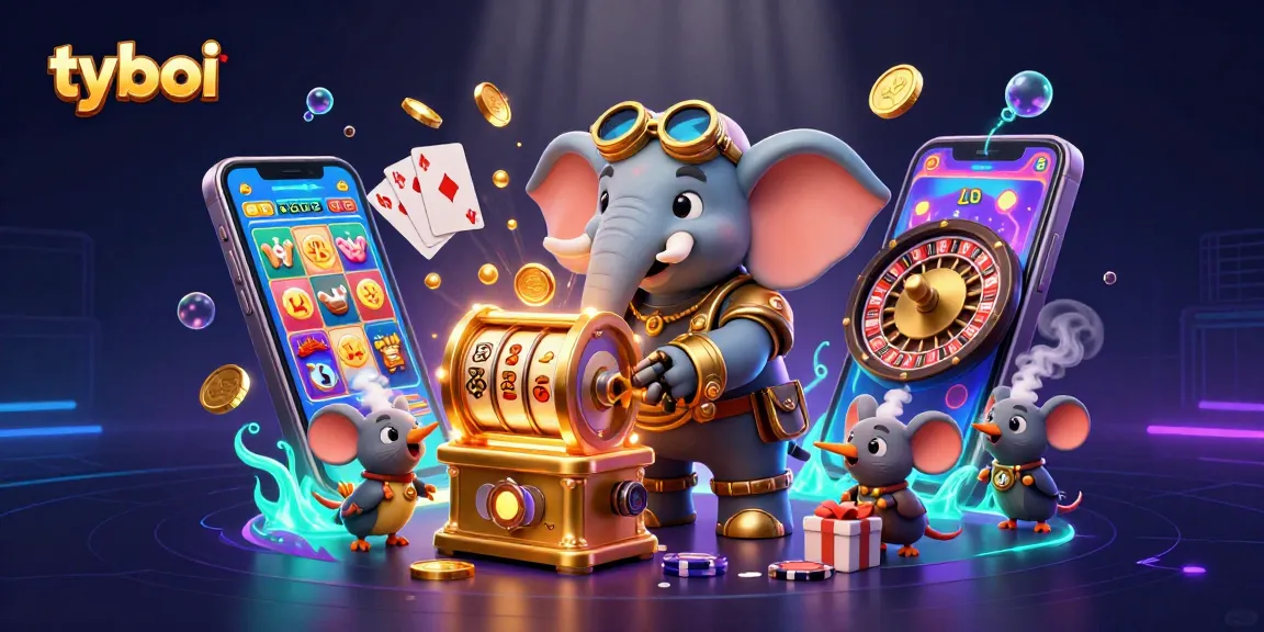 Spin the reels at tyboi with vibrant 3D slot gaming elements showcasing fortune and excitement.