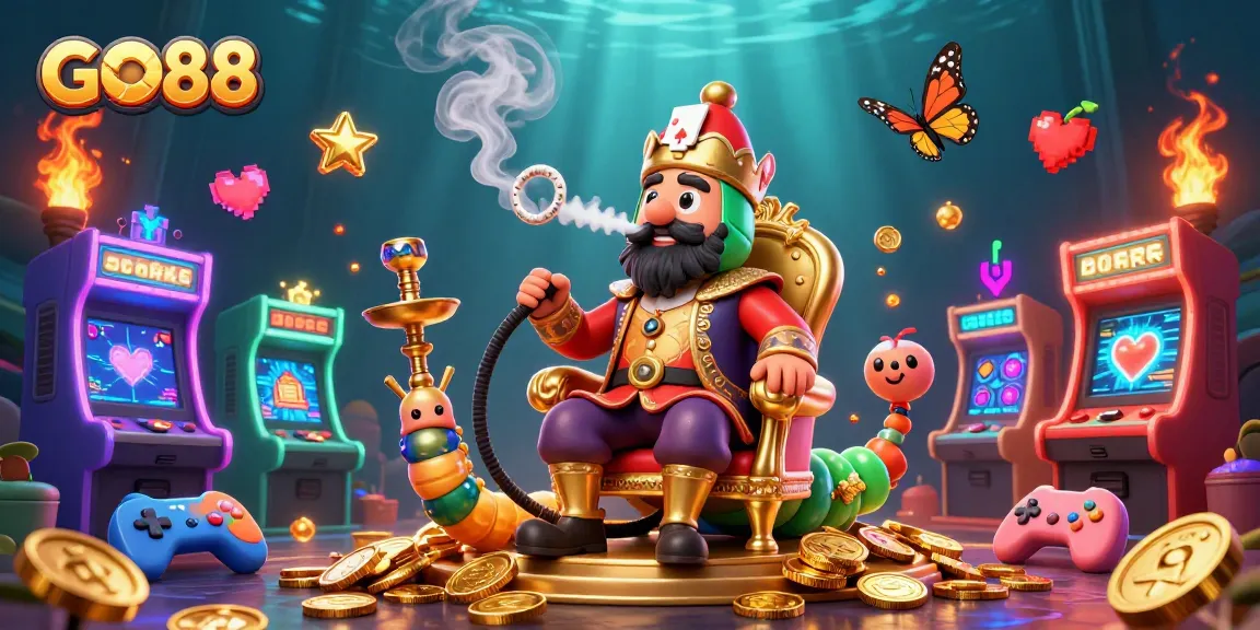 Experience thrilling action at GO88 with a vibrant 3D casino scene filled with games and excitement.