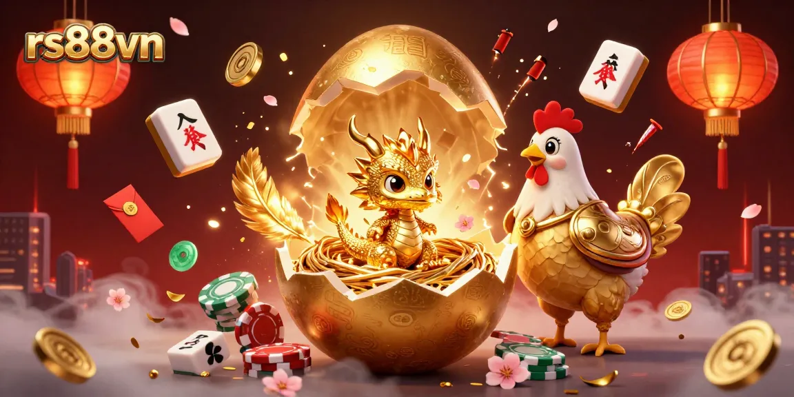 Experience thrilling gameplay at rs88vn with a golden dragon surrounded by casino elements in a vivid, dynamic scene.