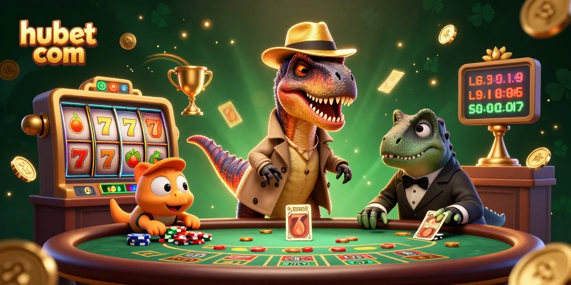 Experience thrilling moments with slots and jackpots at hubet com in this vibrant 3D casino scene.